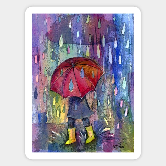 Red brolly Sticker by karincharlotte